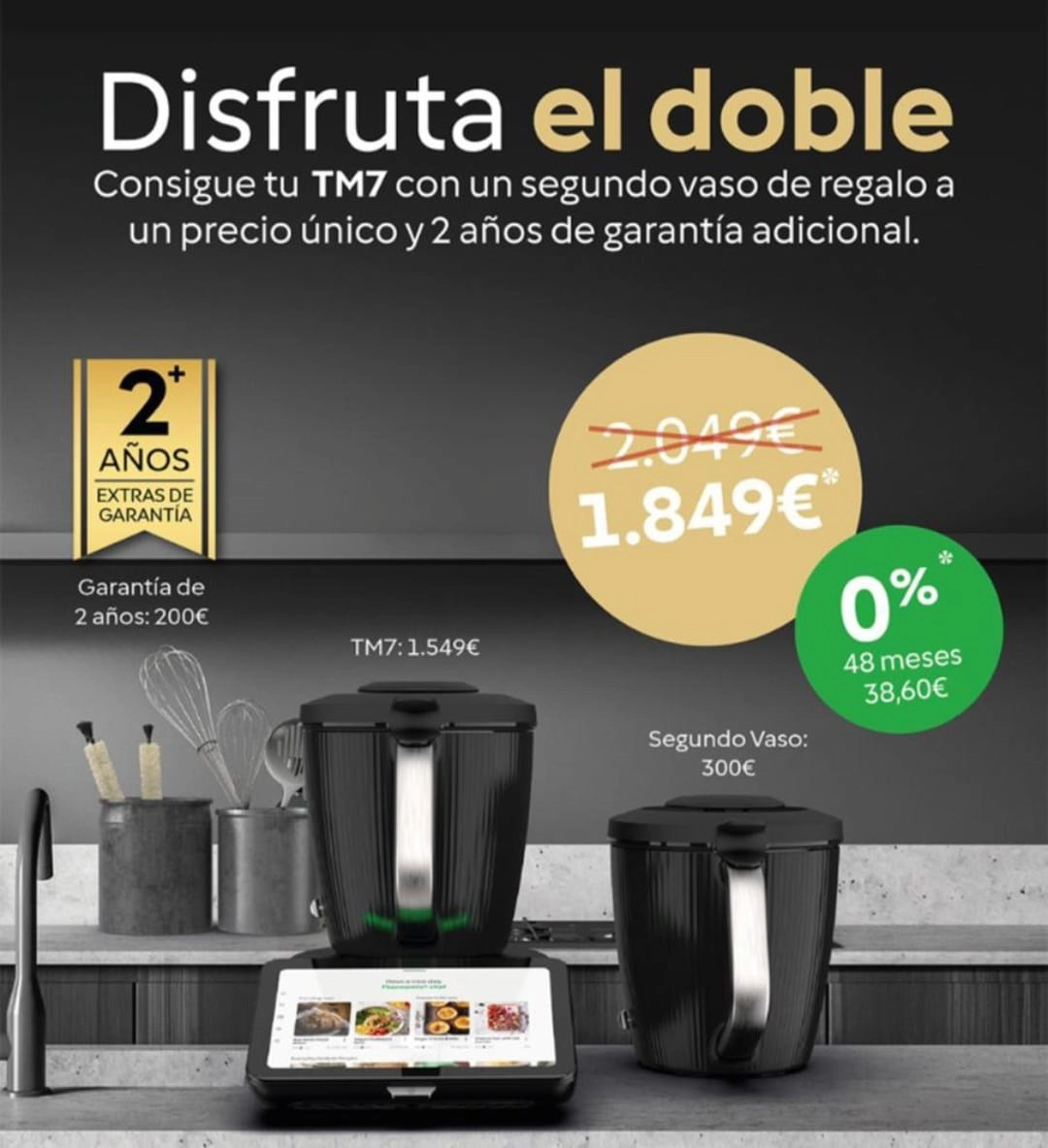 THERMOMIX TM7+2º VASO+5 AÑOS DE GARANTIA+FINANCIACION SIN INTERESES