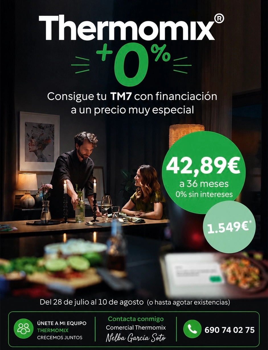 ¿Sabías que puedes estrenar tu Thermomix® TM7 con cuotas desde solo 42,89€/mes y financiación al 0%?