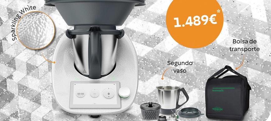 ¡BLACK FRIDAY Thermomix TM6! Sparkling White con doble vaso + bolsa de transporte