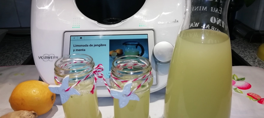 LIMONADA DE JENGIBRE Y MENTA CON THERMOMIX