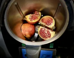 Step <p>incorpora al vaso la granada sin pelar en 4 partes, y tocear 6 seg /V. 4 con giro a la izda .</p> illustration