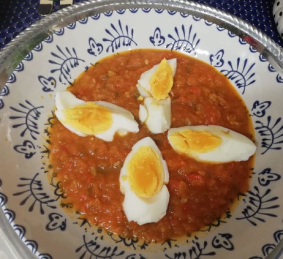 Menú completo :pisto, huevos duros y romanesco en Thermomix® (Madrid-Mendez Alvaro)